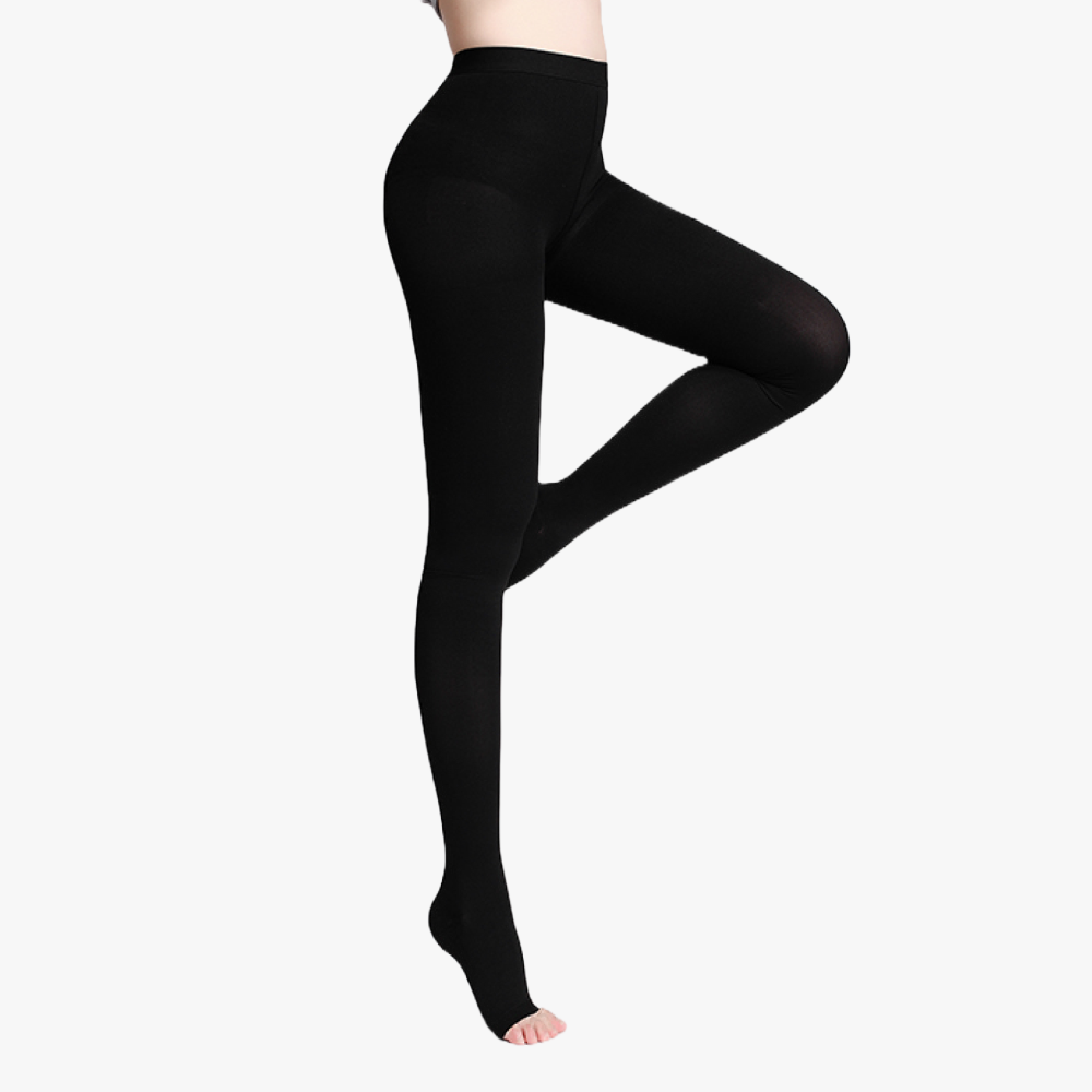 Collants de contention semi-opaques à pieds ouverts classe 2