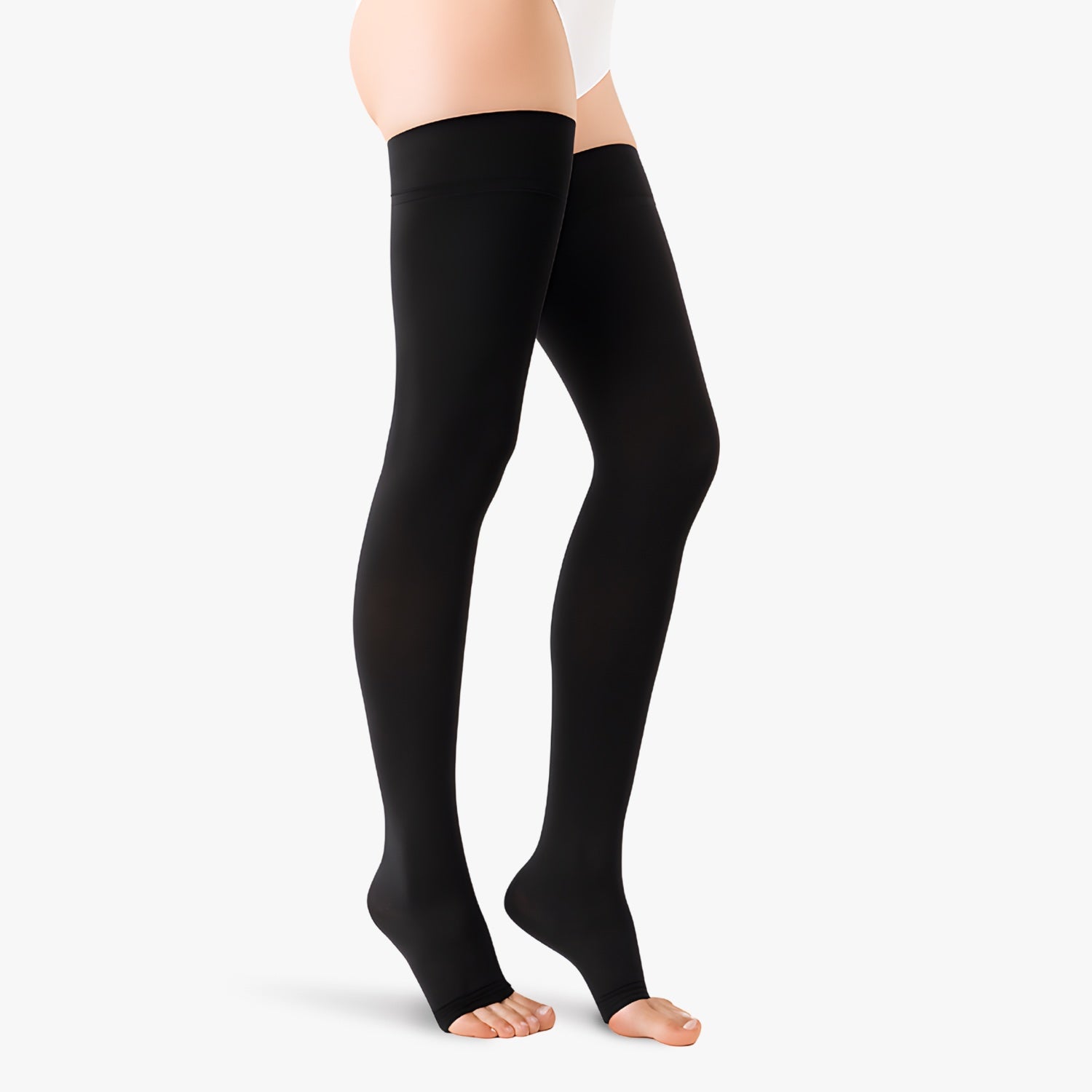 Bas de contention opaque à pieds ouverts classe 2