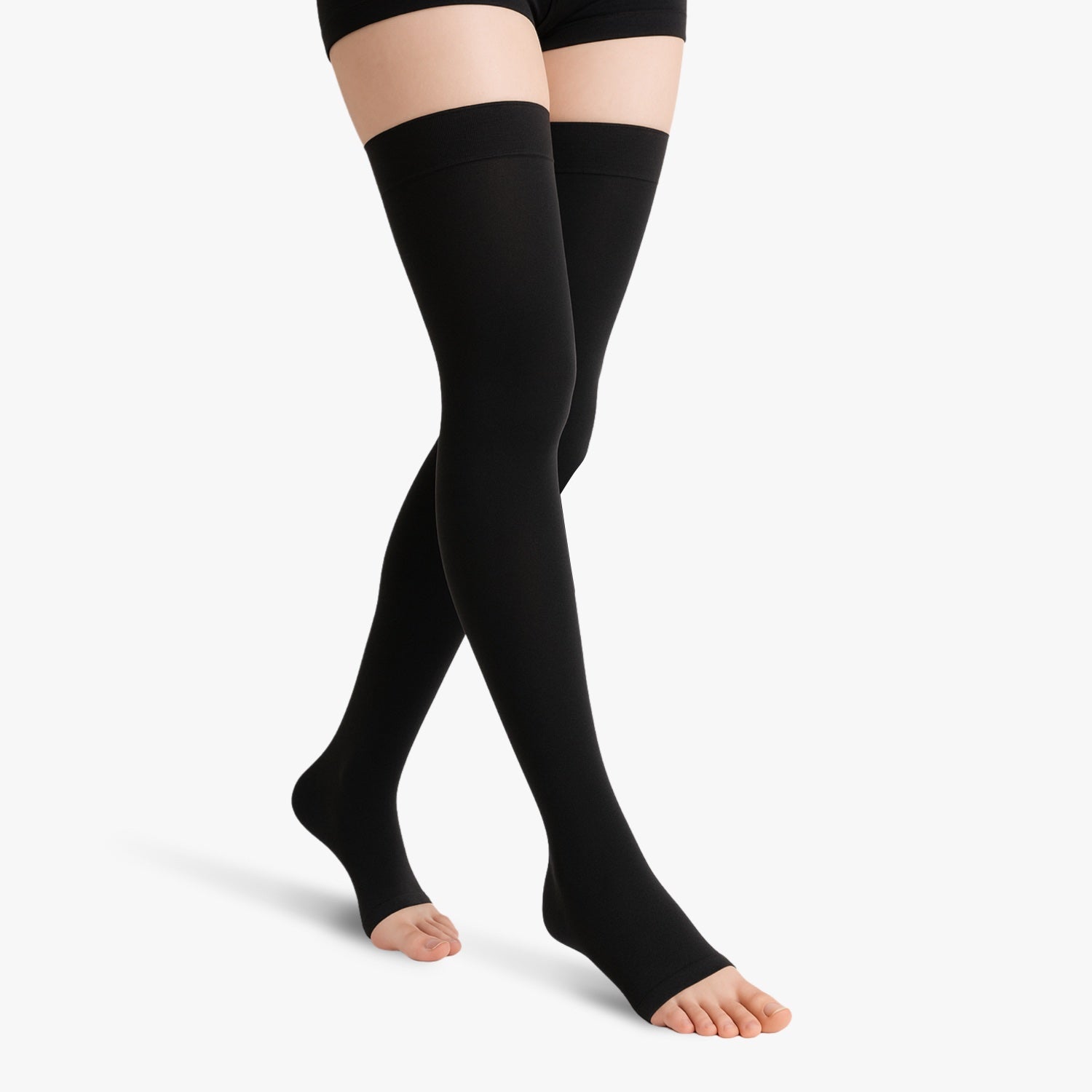 Bas de contention opaque à pieds ouverts classe 2